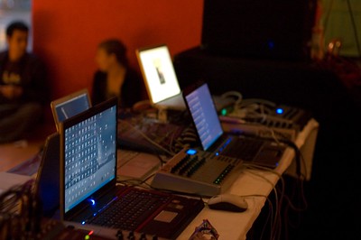 Photo of Computers displaying data on a table